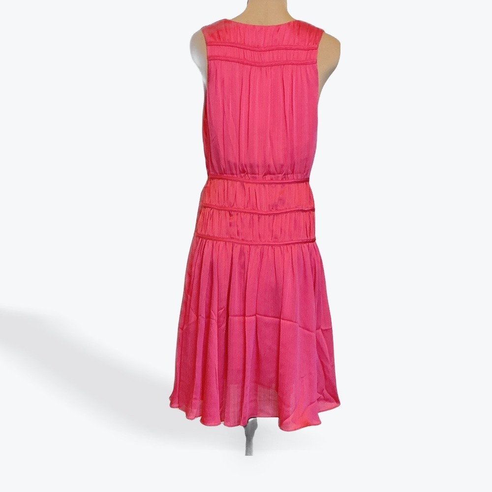 Trina Turk Islander Dress Watermelon Pink Smocked V-Neck Mini Dress Size 2 - Picture 11 of 15
